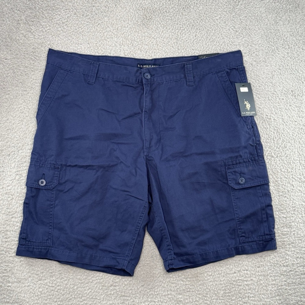 US Polo Assn Mens Navy Blue Cotton Cargo Shorts Size 42 NWT
